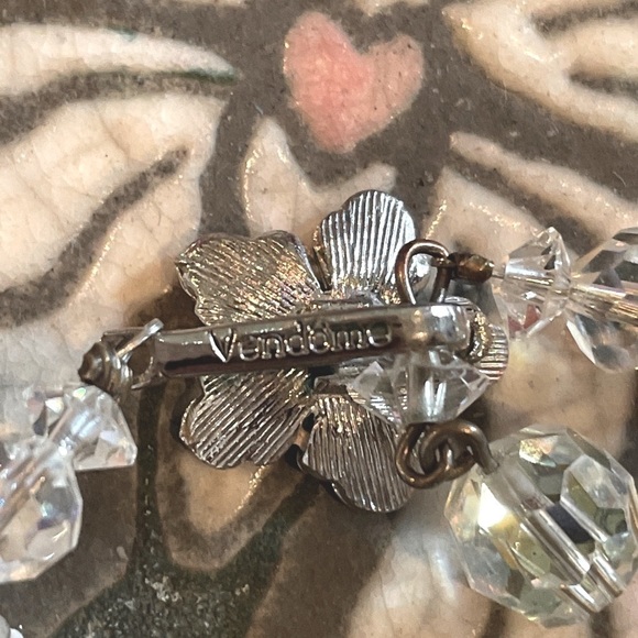 Vintage Vendome 50’s 60’s Iridescent Stamped Single Strand Necklace Luxury - Picture 4 of 5